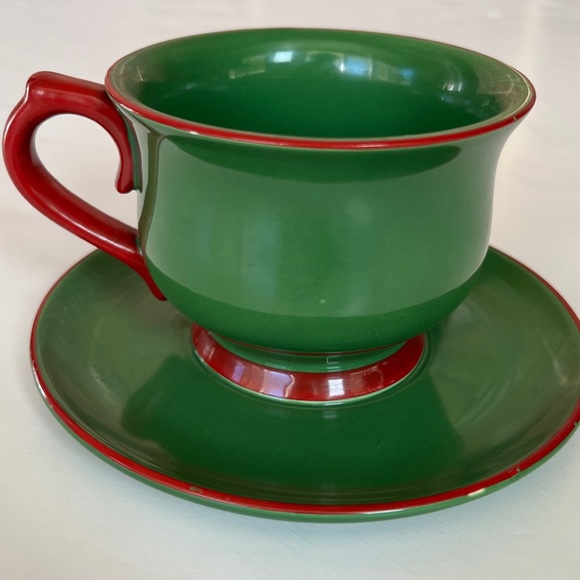 Teleflora Christmas Planter Night Before Christmas Sleeping Mouse Cup & Saucer - Picture 2 of 5